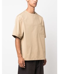 T-shirt girocollo ricamata marrone chiaro di Valentino Garavani