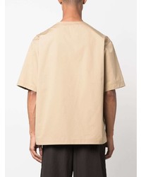 T-shirt girocollo ricamata marrone chiaro di Valentino Garavani