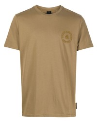 T-shirt girocollo ricamata marrone chiaro di Moose Knuckles