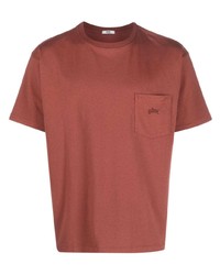 T-shirt girocollo ricamata marrone di Bode