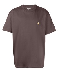 T-shirt girocollo ricamata marrone di Carhartt WIP
