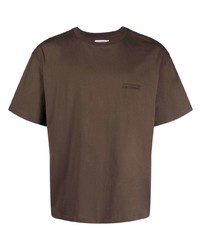 T-shirt girocollo ricamata marrone di Charles Jeffrey Loverboy