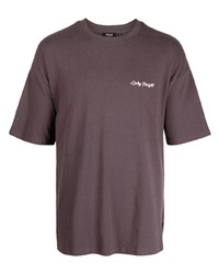 T-shirt girocollo ricamata marrone di FIVE CM