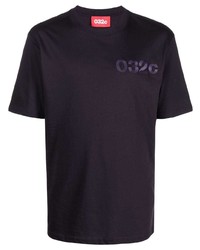 T-shirt girocollo ricamata melanzana scuro di 032c