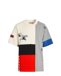 T-shirt girocollo ricamata multicolore di Burberry