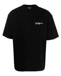 T-shirt girocollo ricamata nera e bianca di Balenciaga