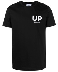 T-shirt girocollo ricamata nera e bianca di Dondup
