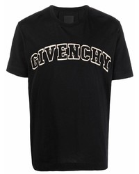 T-shirt girocollo ricamata nera e bianca di Givenchy
