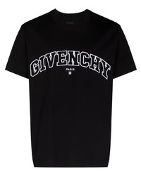 T-shirt girocollo ricamata nera e bianca di Givenchy