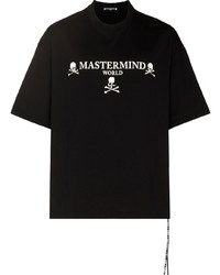 T-shirt girocollo ricamata nera e bianca di Mastermind Japan
