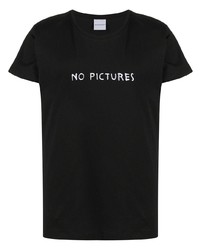 T-shirt girocollo ricamata nera e bianca di Nasaseasons