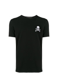 T-shirt girocollo ricamata nera e bianca di Philipp Plein
