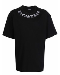 T-shirt girocollo ricamata nera e bianca di Pleasures