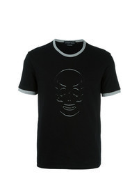 T-shirt girocollo ricamata nera