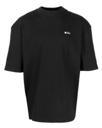 T-shirt girocollo ricamata nera di 032c