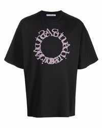 T-shirt girocollo ricamata nera di Acne Studios