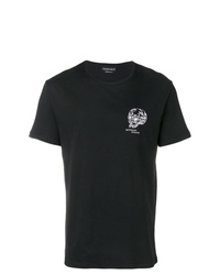 T-shirt girocollo ricamata nera di Alexander McQueen