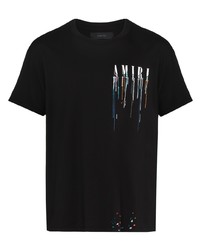 T-shirt girocollo ricamata nera di Amiri
