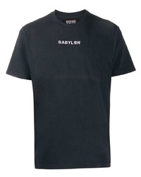 T-shirt girocollo ricamata nera di Babylon LA