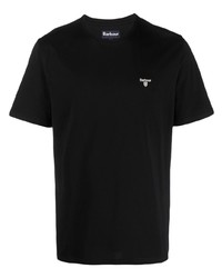 T-shirt girocollo ricamata nera di Barbour