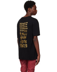 T-shirt girocollo ricamata nera di Ksubi
