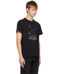 T-shirt girocollo ricamata nera di Maison Margiela