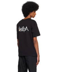 T-shirt girocollo ricamata nera di Adish