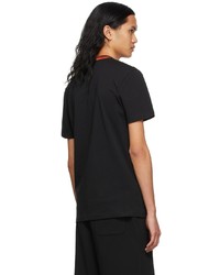 T-shirt girocollo ricamata nera di Moschino