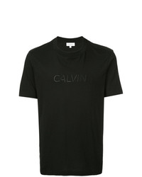 T-shirt girocollo ricamata nera di CK Calvin Klein