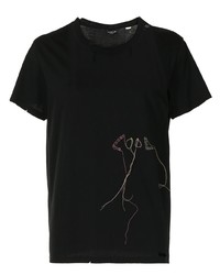 T-shirt girocollo ricamata nera di COOL T.M