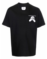 T-shirt girocollo ricamata nera di Doublet