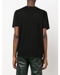 T-shirt girocollo ricamata nera di Saint Laurent