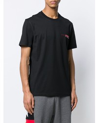 T-shirt girocollo ricamata nera di Givenchy