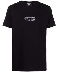T-shirt girocollo ricamata nera di Enterprise Japan