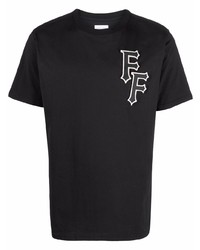 T-shirt girocollo ricamata nera di Family First