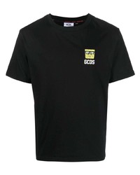 T-shirt girocollo ricamata nera di Gcds