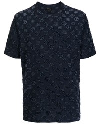 T-shirt girocollo ricamata nera di Giorgio Armani
