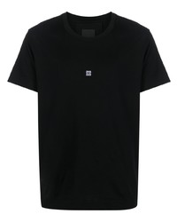 T-shirt girocollo ricamata nera di Givenchy