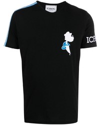 T-shirt girocollo ricamata nera di Iceberg