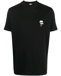 T-shirt girocollo ricamata nera di Karl Lagerfeld