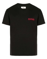 T-shirt girocollo ricamata nera di Kent & Curwen