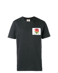 T-shirt girocollo ricamata nera di Kent & Curwen