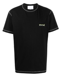 T-shirt girocollo ricamata nera di Koché