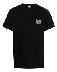 T-shirt girocollo ricamata nera di Loewe