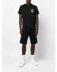 T-shirt girocollo ricamata nera di VERSACE JEANS COUTURE