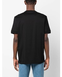 T-shirt girocollo ricamata nera di Kiton