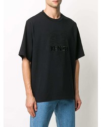 T-shirt girocollo ricamata nera di Kenzo