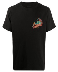 T-shirt girocollo ricamata nera di Maharishi