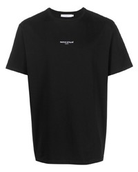 T-shirt girocollo ricamata nera di MAISON KITSUNÉ