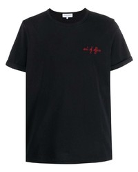 T-shirt girocollo ricamata nera di Maison Labiche